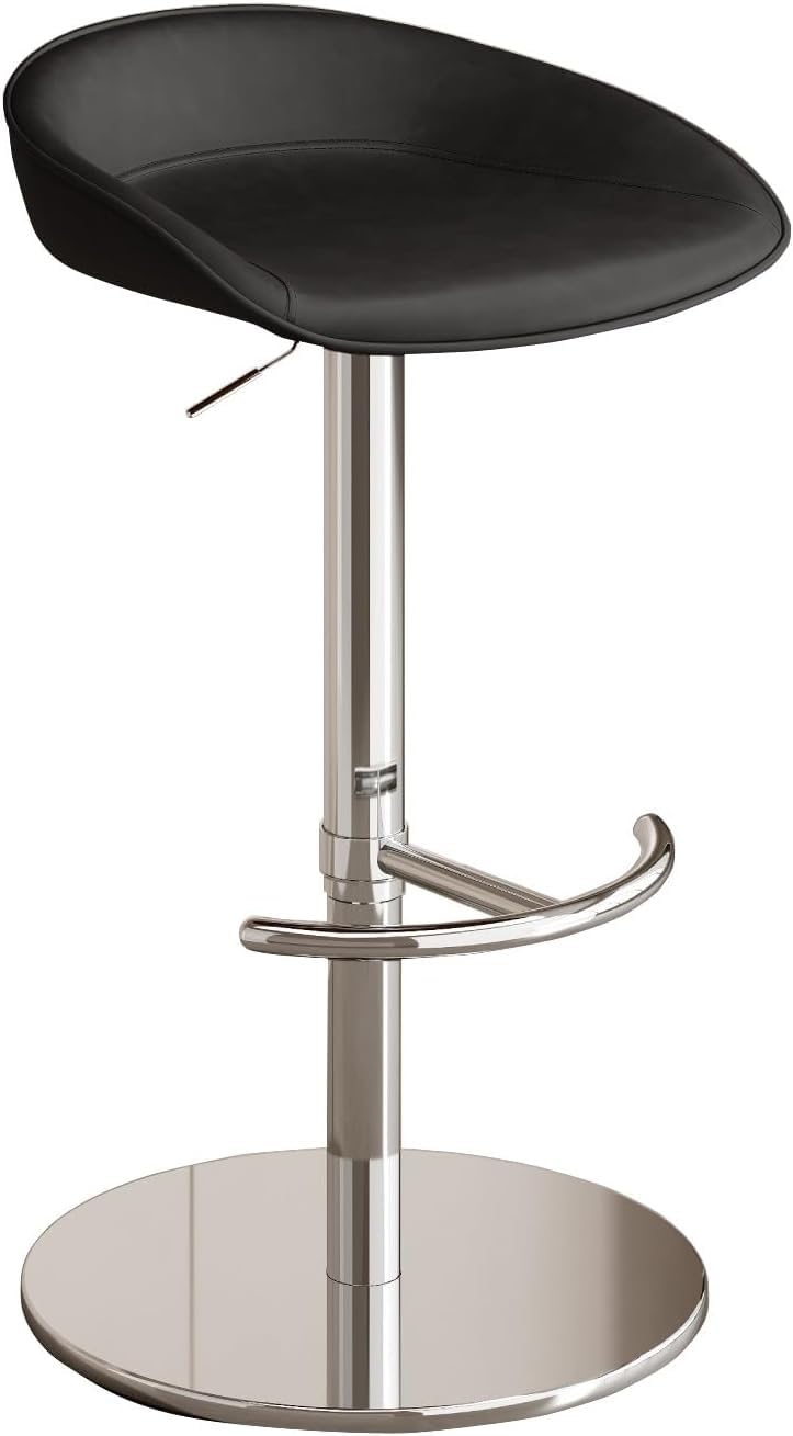 AVLLSO Swivel Bar Stools Modern Counter Chair with Silver Base, PU Leather Upholstered Barstools for Home Bar Pub Café