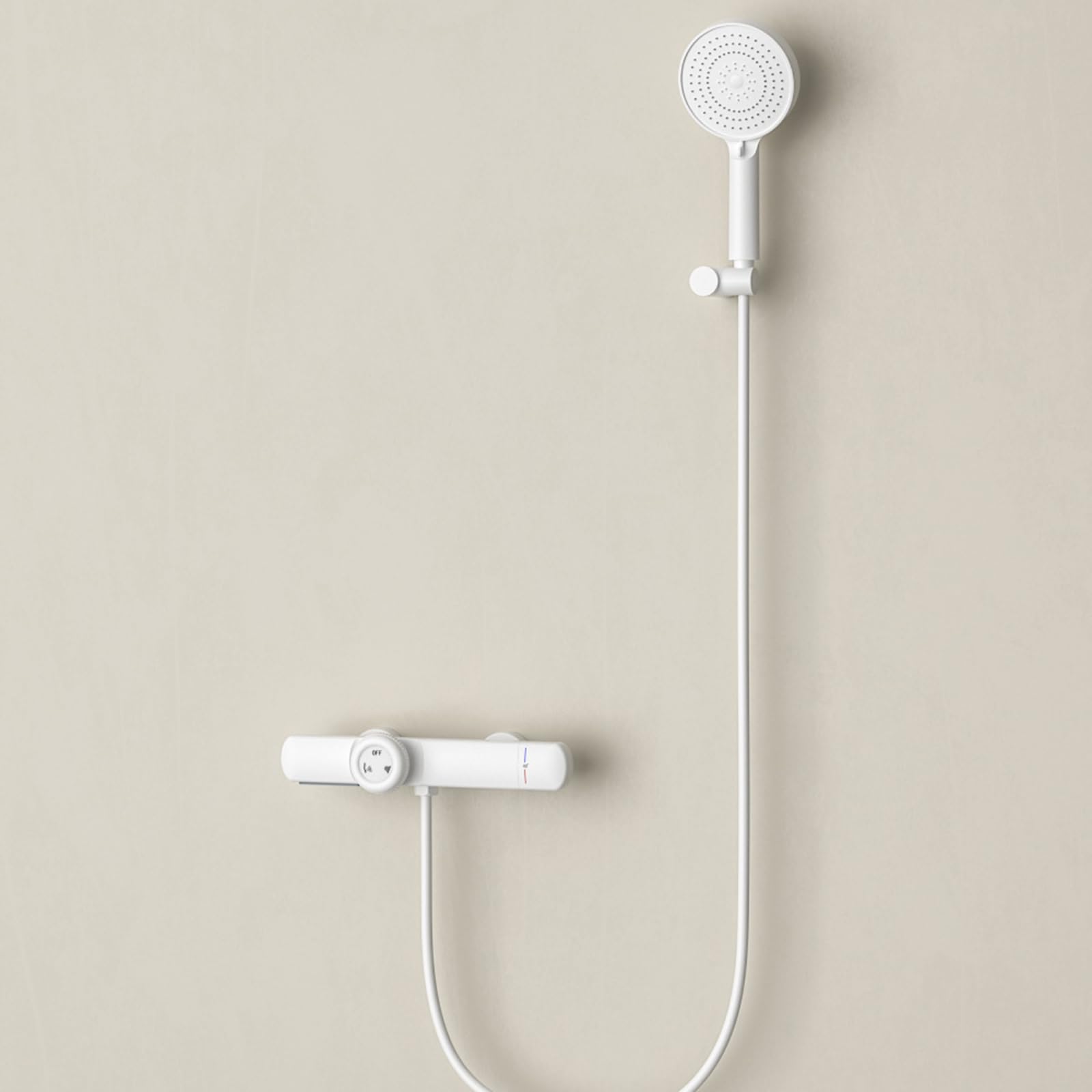 SnamicE Bath Shower Mixer Tap Wall Mounted Chrome Bath Tub tatic Shower Mixer Tap 3 Mode Shower Head and Hose Set for Bath Taps,White