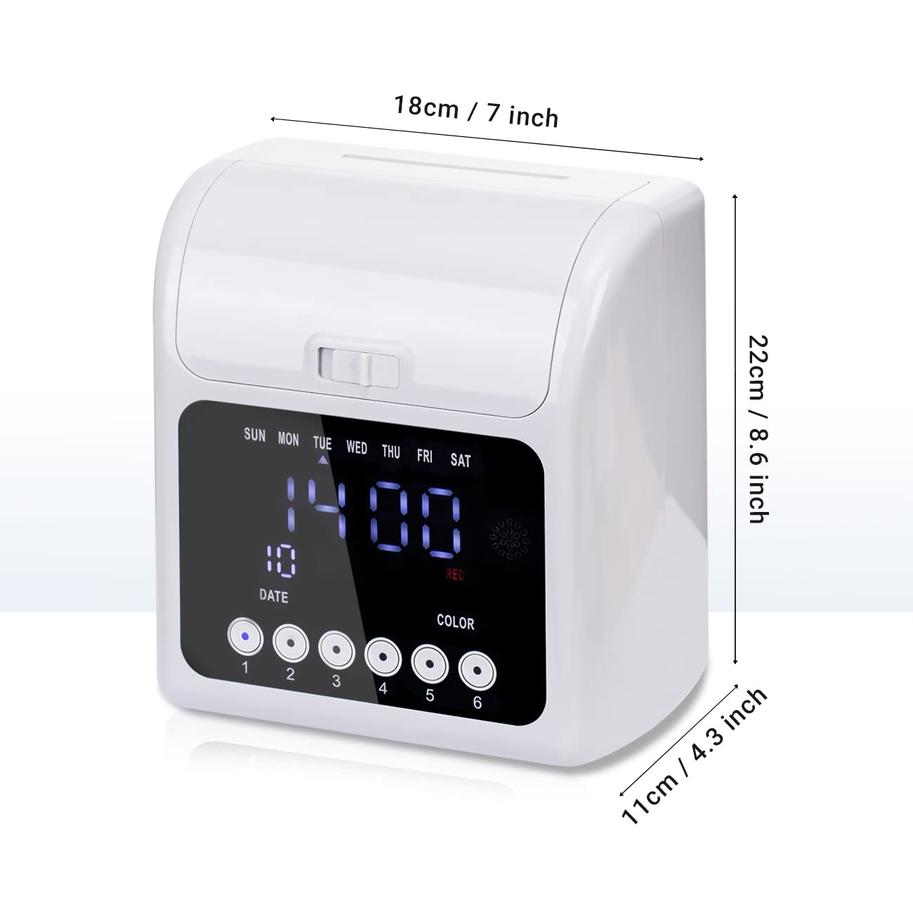 Tera Orologio elettronico di calcolo con 100 tessere per l'orologio dei dipendenti, display a LED per ufficio, fabbrica, scuola, piccola impresa