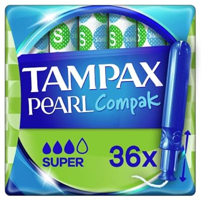 Tampax Tampones Pearl Compak Super Con Aplicador Suave  Pack de 36  3 en 1 Protección Antifugas  Comodidad Y Fácil Inserción