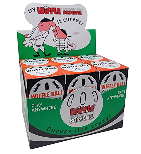 One Dozen Baseball Sized Wiffle Balls in a Countertop Display by Wiffle