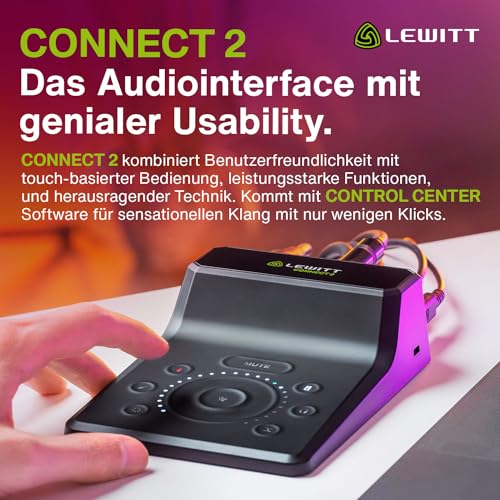 CONNECT 2 - Das benutzerfreundlichste Audio-Interface mit XLR- und Hi-Z-Eingang - Sensationeller Sound mit nur wenigen Klicks - Autosetup, Clipguard, Compressor, Denoiser - 3 Preamp-Sounds
