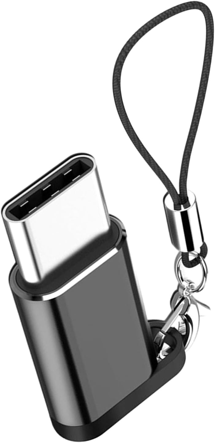 Compact USB C to Micro USB Adapter with Lanyard for Fast Charging and Data Transfer Converter