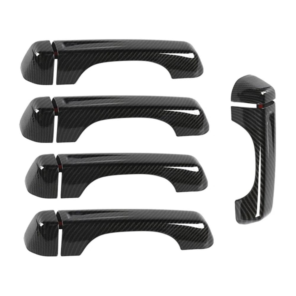 SXQPOCAR Carbon Fiber Side Door Grab Handle Cover Trim Tailgate Handle Stickers for Jeep Wrangler JL 2018-2023 Replacement Parts