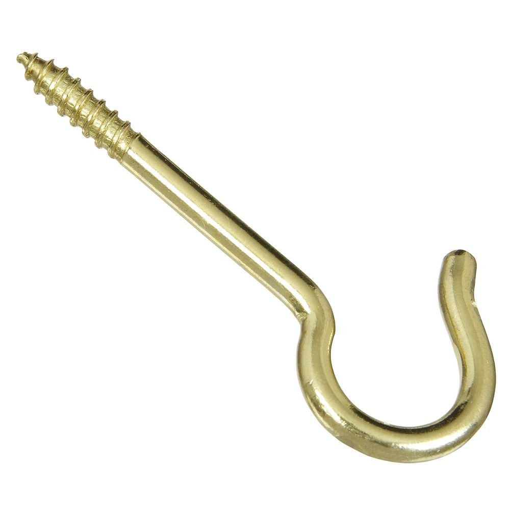 National Hardware V2041#8, 2-9/16" Ceiling Hook in Solid Brass