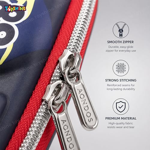 Image of Toyshine 88 Racer Hardtop Pencil Case with Compartments - Kids Large Capacity School Supply Organizer Students Stationery Box - Girls Boys Pen Pouch Dark Blue