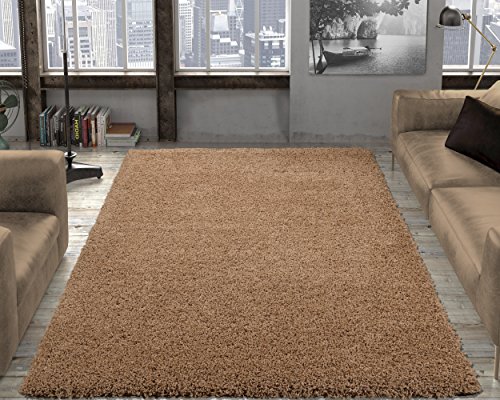 Silk Road Concepts Collection Contemporary Shag Rugs, 5'3" x 7', Beige