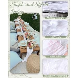 White Cheesecloth Table Runner 10FT 5Packs Gauze Table Runner 120" x 35" for Wedding Easter Thanksgiving Christmas Holiday Table Decorations White Cheesecloth Table Runner 10FT 5Packs Gauze Table Runner 120 x 35 for Wedding Easter Thanksgiving Christmas Holiday Table Decorations