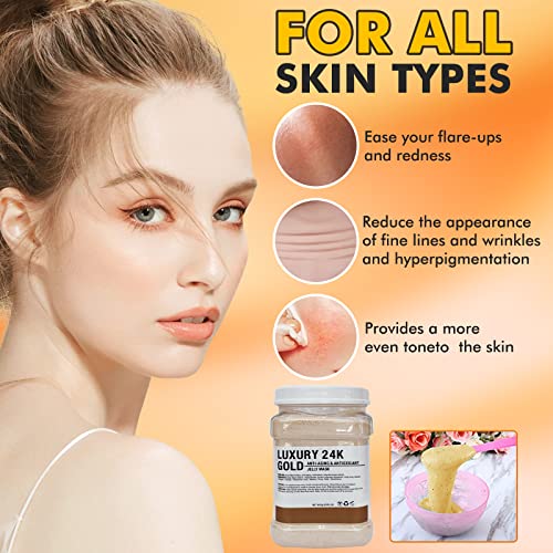 POZTL Jelly Mask Powder for Facials 24K Gold Anti Aging Jelly Face Mask - Image 2