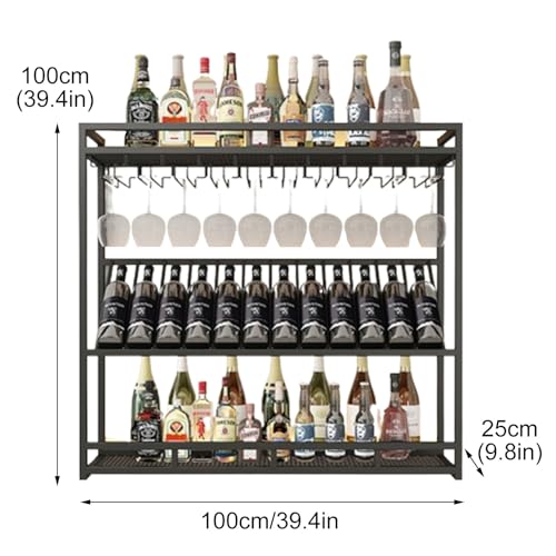 Soporte para botella de vino industrial de metal 100x25x100cm miniatura 2