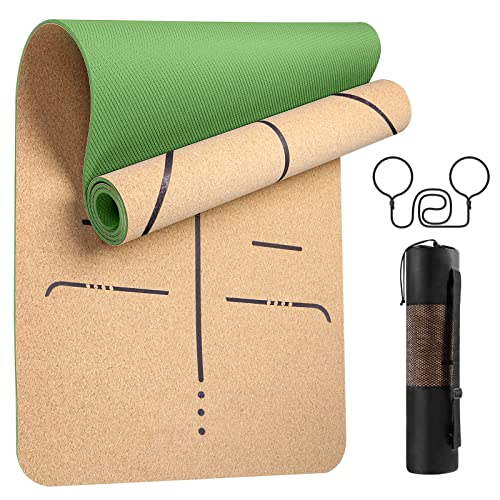Tappetino Yoga Sughero, Tappetino Fitness di 100% Ecologico e...