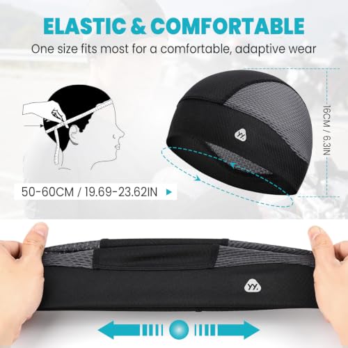 Image of YANIKY Skull Caps for Men, Breathable Mesh Helmet Liner Sport Cooling Skull Caps for Women Sweat Cap Lightweight Cycling Cap
