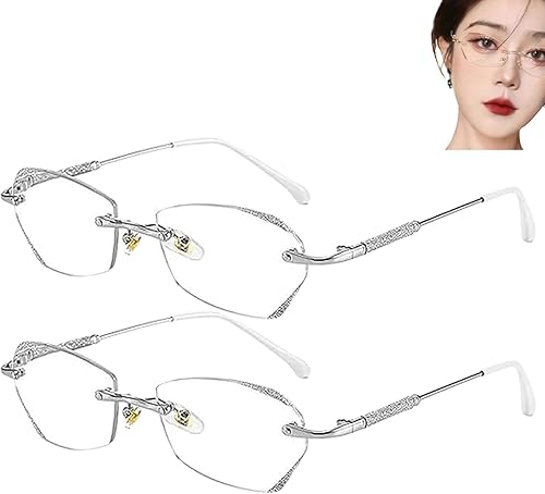YAMIELO Glassesify - Lentes de prebicia con luz azul sin montura para mujer, lentes de lectura con luz azul para mujer YAMIELO Glassesify - Lentes de prebicia con luz azul sin montura para mujer, lentes de lectura con luz azul para mujer