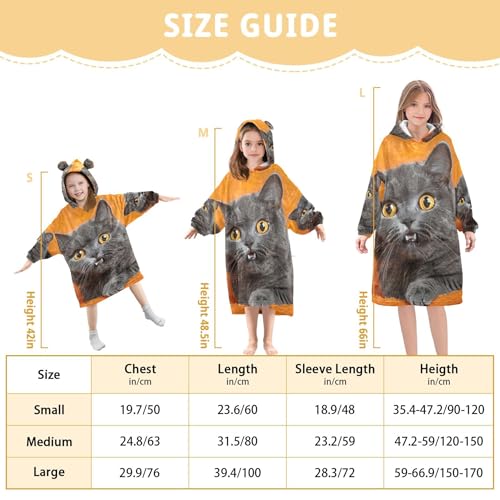 Funny Cat Orange Kids Wearable Blanket Teen Girls Pullover Animal 3D Print Toddler Boys Oversized Hoodie Sweatshirts3