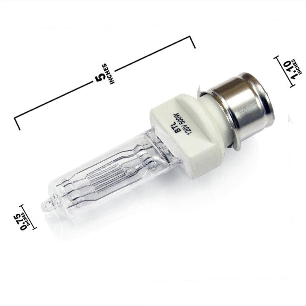BTL 500W/T6/120V/CL/P28s 500-Watt 120Volt Halogen Bulb, BTL 120V 500W P28s Clear,for Stage and Studio Lighting