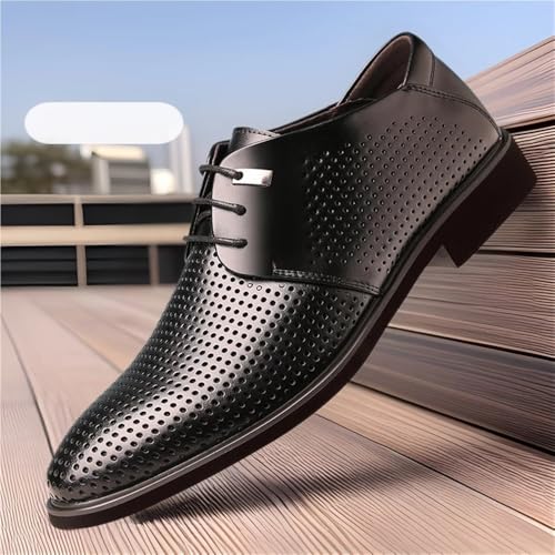Men's Retro Hollow Out Pointed Toe Dress Shoes Handmade Casual Oxfords Fashion Breathable Lightweight Business Leisure2