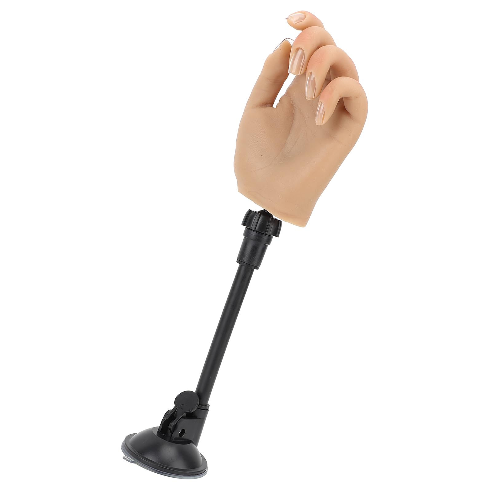FILFEEL Mano, Mano de Maniquí de Silicona Gruesa Reutilizable con Soporte de Ventosa Ajustable 360 ​​para Uñas Acrílicas Práctica Exhibición de Arte de Uñas (izquierda)