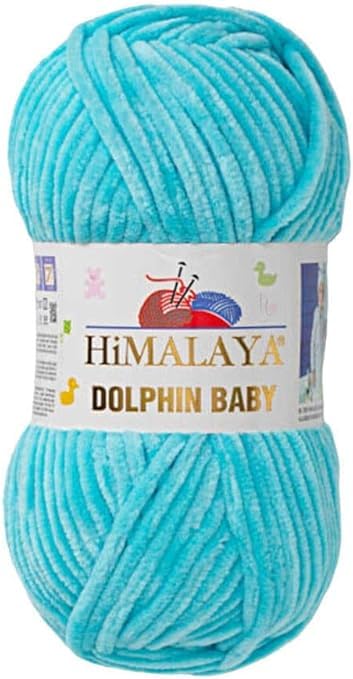 Himalaya Dolphin Baby Yarn Each Skein 100gr 120m Super Bulky Yarn for Knitting&Crocheting Ideal for Cardigans Shawls Blankets Hats and Home Textiles (1, 80335 Powder Blue) — image 1