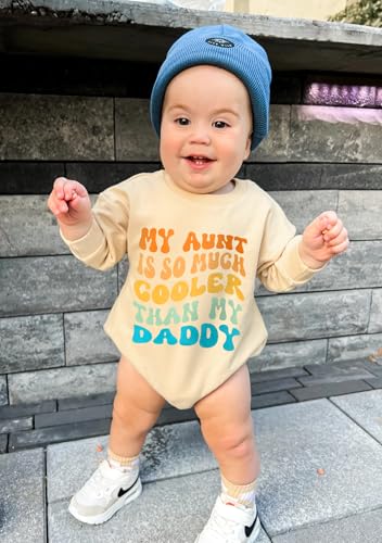 Eadrioss Infant Baby Boy Girl Fall Clothes My Aunt is So Cooler Than My Daddy Romper Sweatshirt Newborn Gift from Auntie2