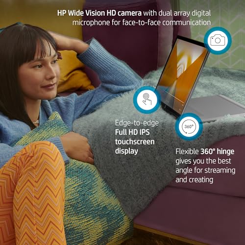 Image of HP 2022 Newest Pavilion x360 2-in-1 Laptop, 12th Gen Intel 10-Core i5-1235U up to 4.4GHz, 14 inch FHD Touchscreen, 8GB DDR4 RAM 1TB PCIe SSD, Backlit KB, Fingerprint, Windows 11, broag 64GB Flash Stylus