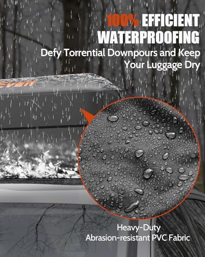 Kimevan KEUSAM-CRBB-BK00-PV0015 Waterproof Rooftop Cargo Carrier, Upgrade Waterproof Design Luggage Roof Rack Soft Cargo Bag 15 Cubic Feet For All Cars With/Without Rack, Includes Anti-Slip Mat, 2 Reinforced Straps thumb #1