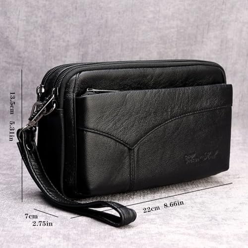 Image of Leather Clutch Purse Wallet Men Wrist Bag