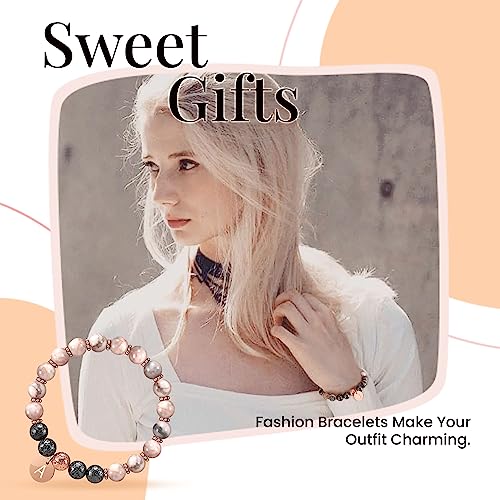 Image of Btysun Initial Bracelets for Women, Graduation Gifts for Daughter Her Teen Girls Gifts Trendy Stuff Stocking Stuffers Letter A-Z Beaded Bracelet Sister Mom Birthday Gift Female Christmas Jewelry
