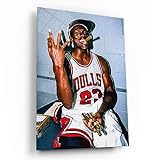 Póster de Michael Jordan, póster de Michael Jordan Three Peat Champions con cigarro, póster de Micha...