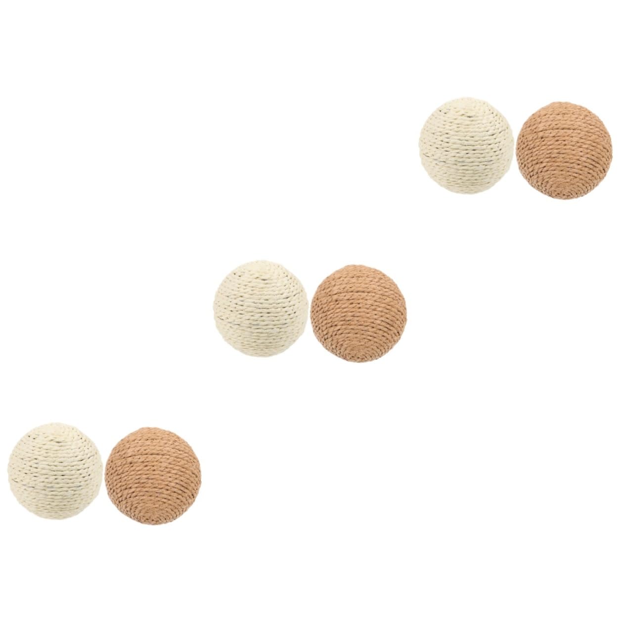 Kisangel 6 Piezas Bola de sisal para Gatos Juguete para Gatos Juguete de Pelota para rascar Juguetes para Juguetes para Masticar Gatitos Juguete para Mascotas rascadores para