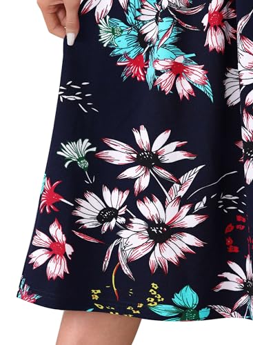 Image of VFSHOW Womens Work Business Casual Church Pockets Belted A-Line Midi Dress