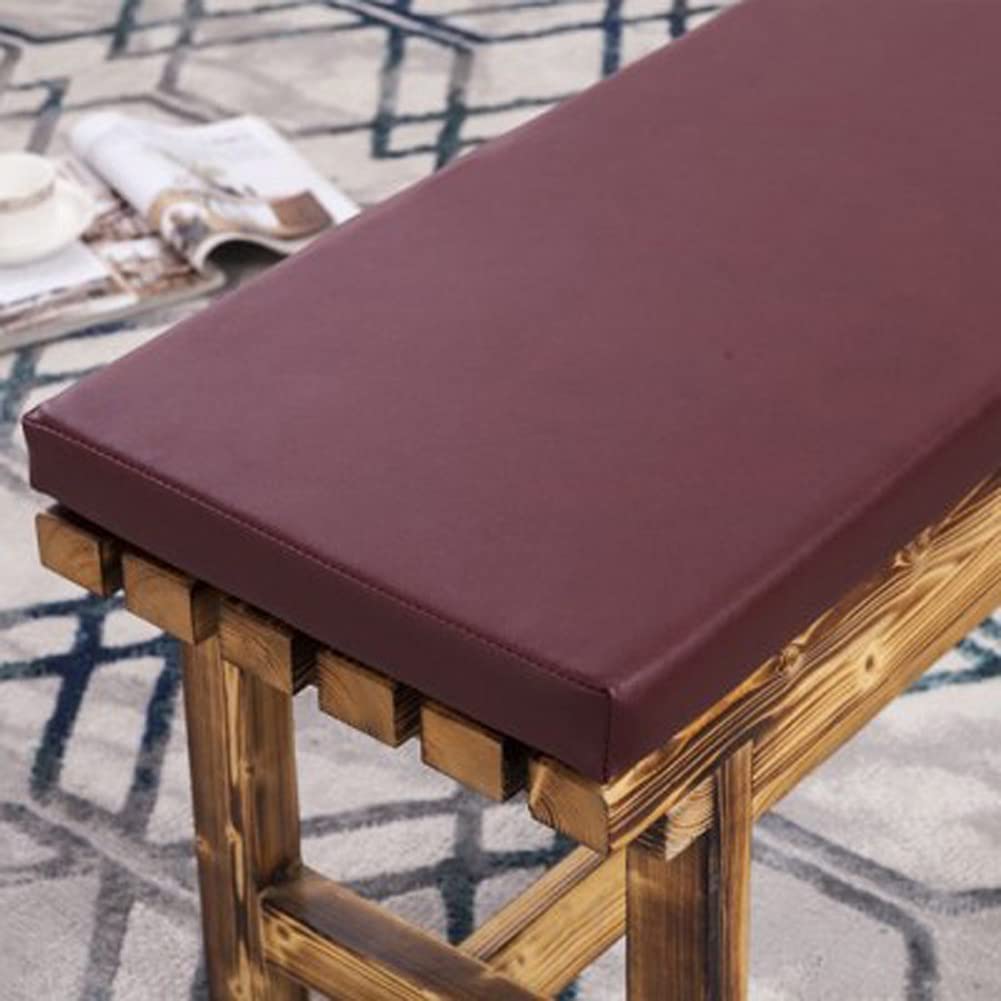WUWEI 2 3 Seater Soft Foam Bench Cushion Waterproof PU Leather Long Sofa Seat Pad for Outdoor Garden Furniture,Non-slip Chaise Swing Cushion with Detachable Cover,Washable Replacement Mat