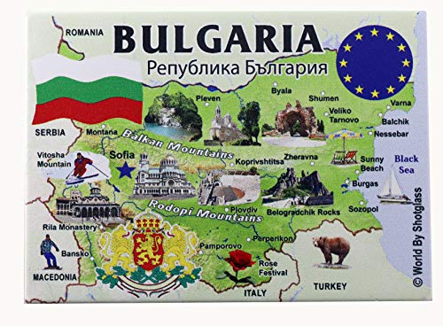 Imán de nevera Bulgaria EU Series 2.5" x 3.5" miniatura 1