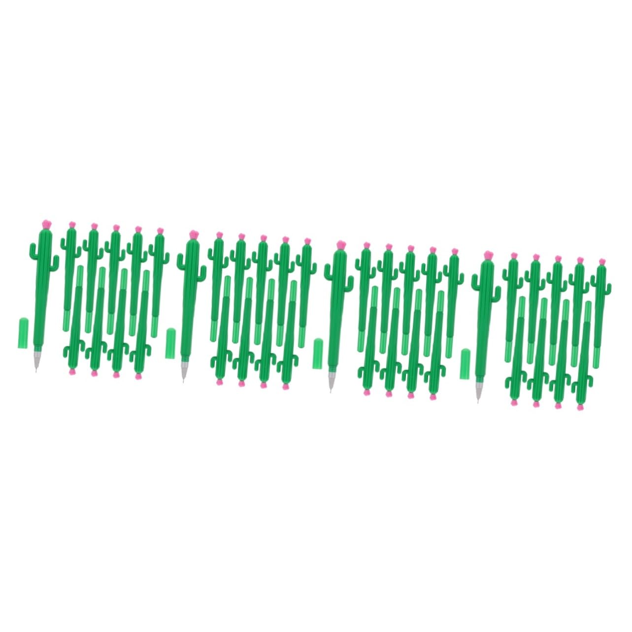 Tofficu 4 Ensembles Lot De 4 Stylos À Base D'Eau En Forme De Cactus Stylo Gel En Forme De Cactus Mignon Encre Noire Recharge De Stylo À Encre Stylo À Bille 10 pièces * 4