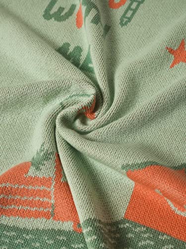 Image of Mi Arcus 100% Cotton Knitted Soft Green Printed Lightweight All Weather Blanket 0-12M
