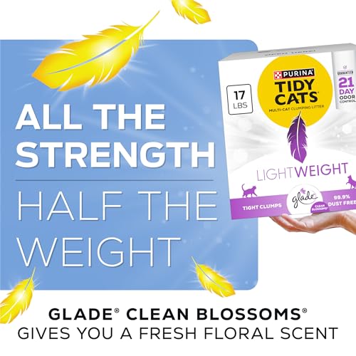 Purina Tidy Cats LightWeight With Glade Clean Blossoms Multi-Cat, Clumping, Low Dust, Scented Cat litter - 17 lb. Box - Image 5