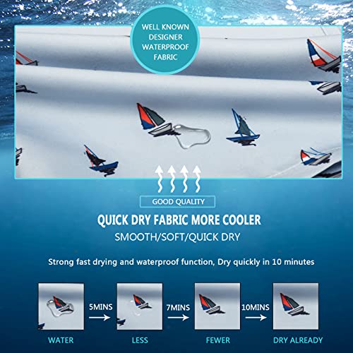 MEILONGER Mens Swim Trunks Quick Dry Bathing Suits Beach Board Shorts Swimming Swimwear with Mesh Lining and Pockets(Light Gray(Sailboat),M) - Image 7