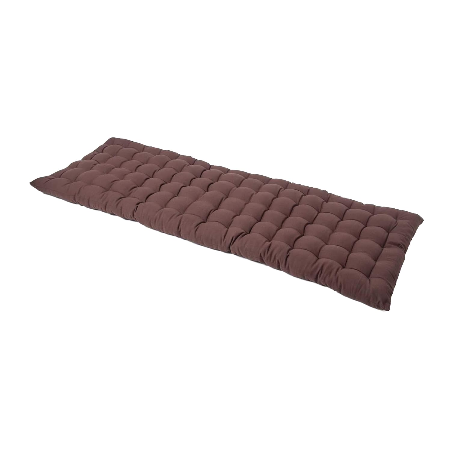 Homescapes Chocolate Brown Garden Bench Cushion 3 Seater Seat Pad For Patio Furniture Kitchen Or Dining Bench Indoor & Outdoor Use Comfortable 100% Cotton Modern Tufted Style Thick Cushion 143Cm Wide