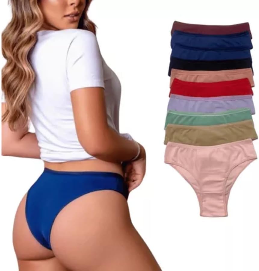 Kit 10 Calcinhas De Algodão Feminina Premium Forro 100% Algodão