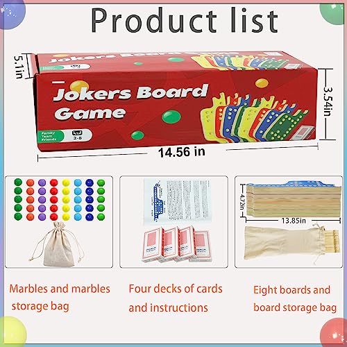 Colorful Jokers and Marbles juego de mesa para 2-8 jugadores miniatura 4