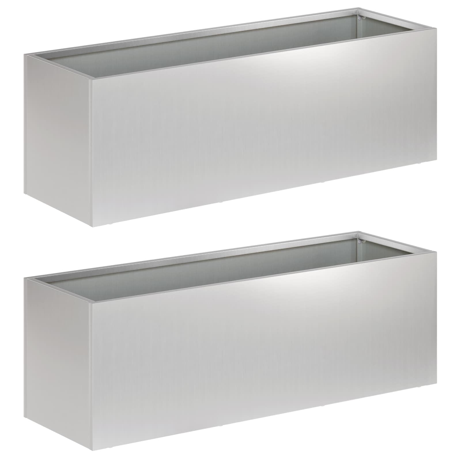 Genérico Macetero de Jardín 2 uds. Plateado 40 x 20 x 20 cm,Casa y jardín,Maceteros y jardineras,3.7 kg-8005145