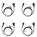 TENQ 2 Pin Two Way Radio Earpiece Acoustic Tube Headset for Kenwood HYT BAOFENG BF-UV5R 888S Retevis H-777 (4 Pack)