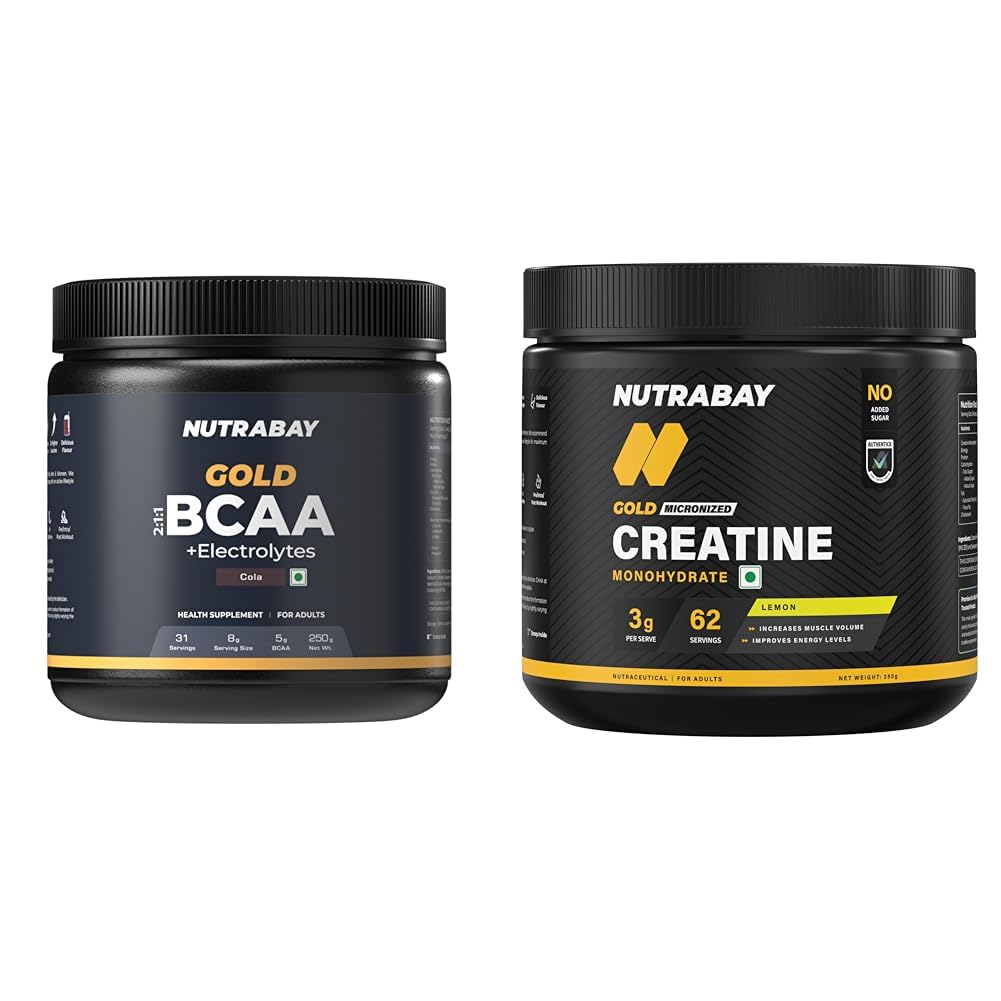 Nutrabay Gold BCAA 2:1:1 with Electrolytes 5000 mg Vegan BCAAs per Serving – Pre/Post Workout Ener | Nutrabay Gold Micronised Creatine Monohydrate Powder 3000 mg Creatine per Serving, NABL Lab Tested-image-15