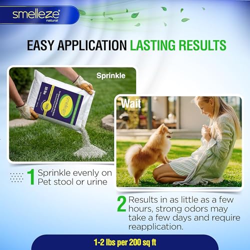 Image of SMELLEZE 50 lb. Yard Odor Eliminator for Dogs - Long-Lasting Turf Cleaner for Pet Urine Outdoor & Poop | Safe for People, Pets, Plants & Planet | Works on Grass, Gravel, Patios & Kennels