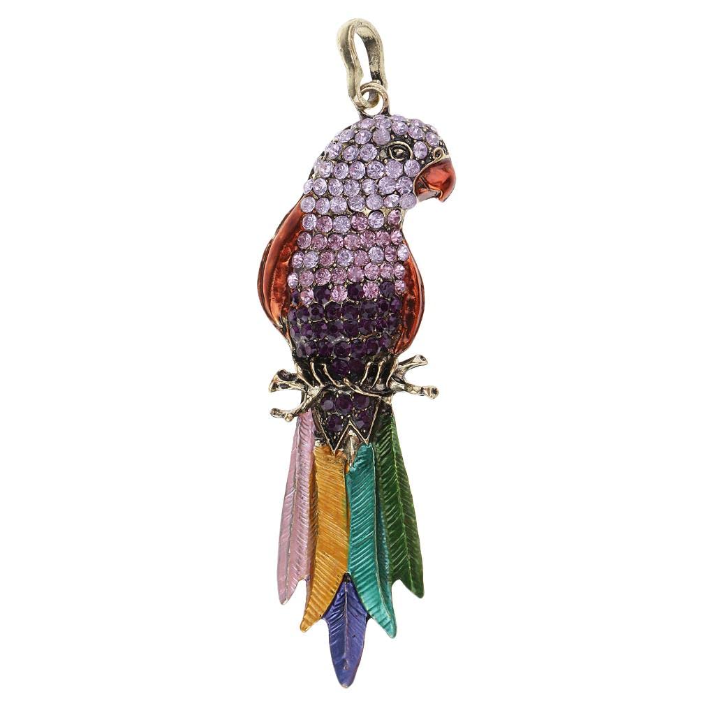 MYADDICTION Alloy Crystal Parrot Shape Charms Pendant for DIY Jewelry Making Purple Crafts | Beads & Jewelry Making | Charms & Pendants