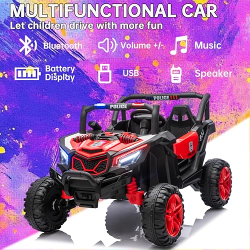 Image of Kid Police 4WD UTV 24V Ride On Toys for Big Kids 2 Seater Ride On Toys Kids