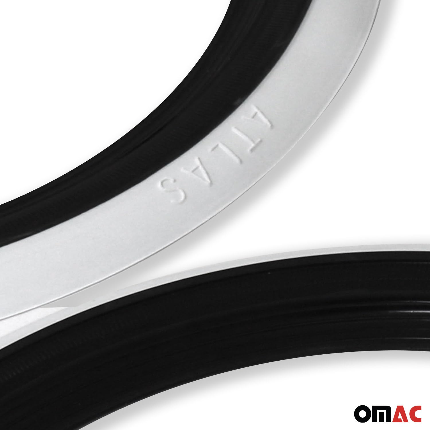 OMAC 4X 14" Weißwandringe Schwarz & Weiß Weißwandreifen Echt Gummi Auto Tuning