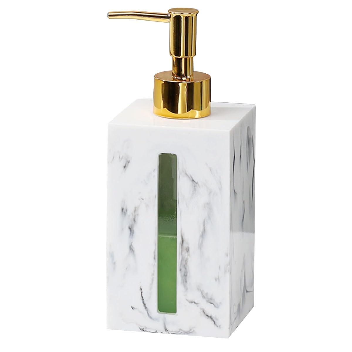 Distributeur De Savon pour Salle De Bain avec Pompe en Métal 500 ML,Distributeur carré de Savon pour Les Mains et de Lotion pour comptoir de Salle de Bain,Distributeur À Pompe Vide(Blanc)