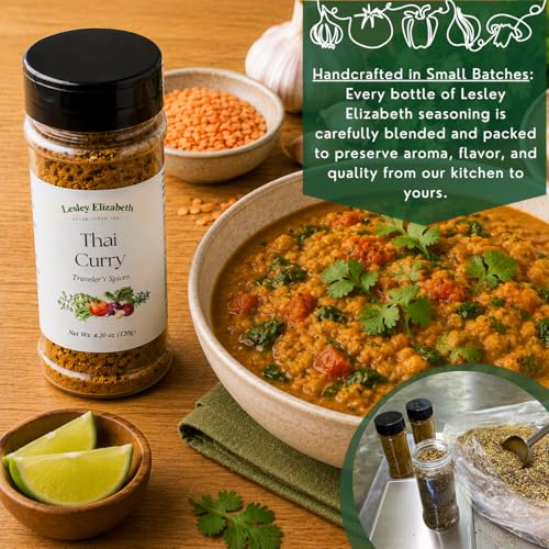 Image of Lesley Elizabeth Thai Curry Seasoning Blend - Bold Thai Spices & Aromatics All-Purpose Spice Mix for Curries, Stir-Fries & Marinades