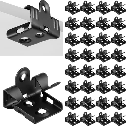 Image of Hicarer 50 Pcs Hammer on Flange Clip Bottom Mount 5 /16-1 /2 Inch Clamp Bulk with Hole Cable Clip for Flanges Spring Steel