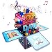 LIJUGITF Father's Day Pop Up Card with Music & LED Lights - Musical Fathers Day Gift from Daughter Son for Dad Grandpa, 3D Light Up Best Dad Pop-Up Card with Envelope & Message Note